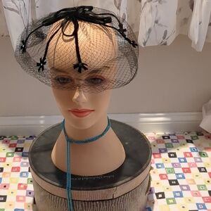 Chic Black Veil Fascinator with Bow